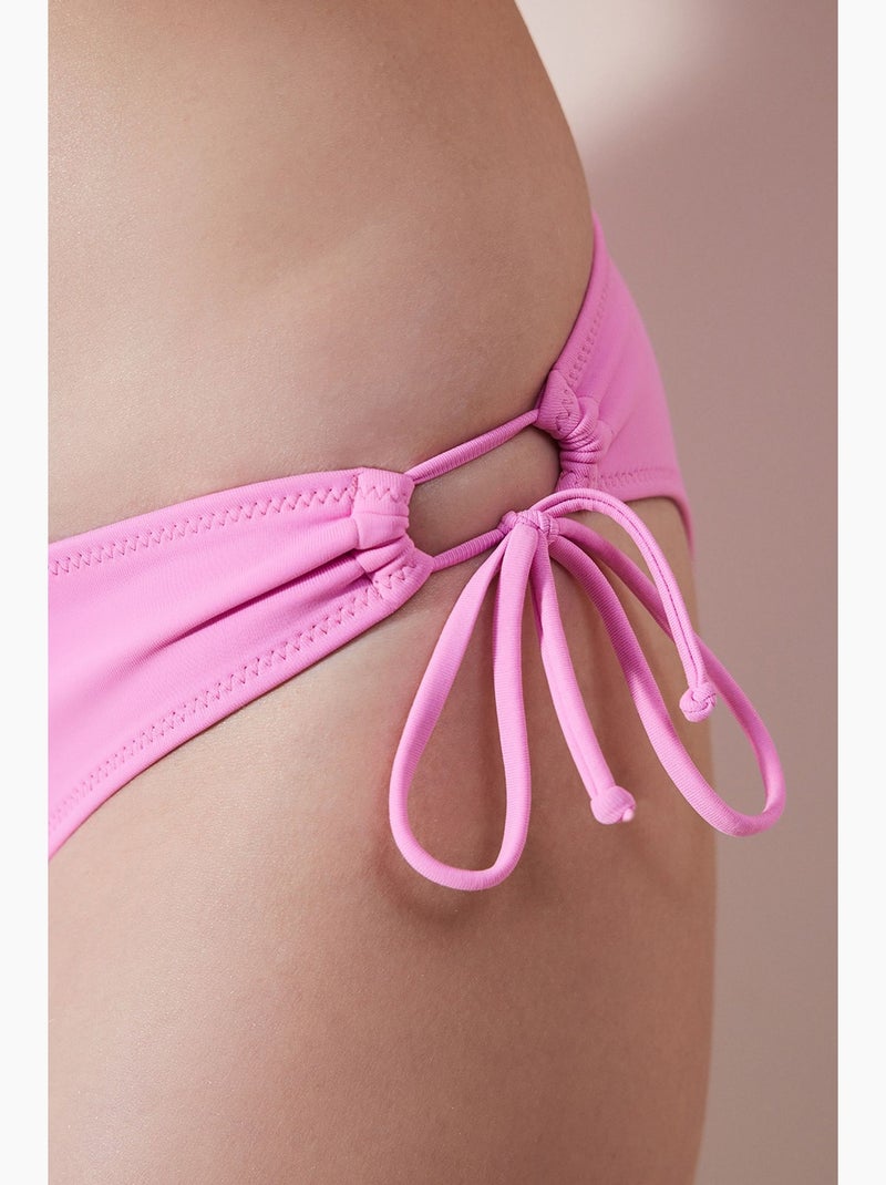 Parte de baixo de biquíni feminina com aro penti Rosa-fluo/Solinotes - Kiabi