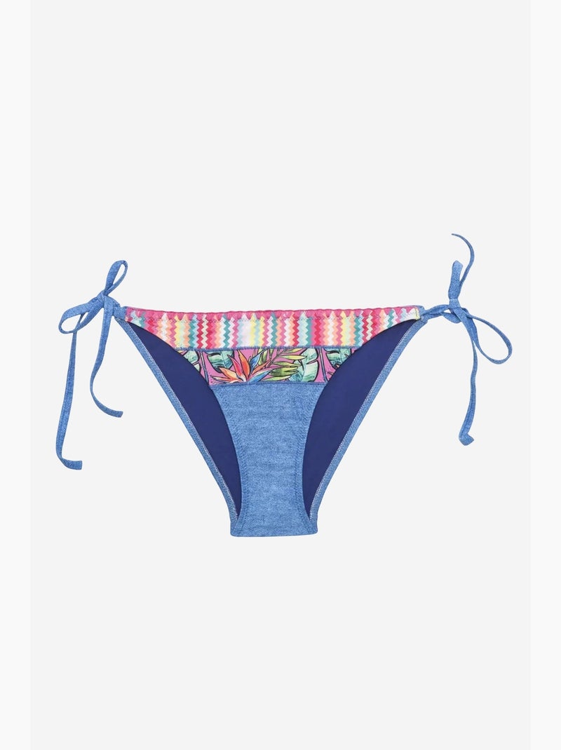 Parte de baixo de biquíni feminina look penti Azul-safira - Kiabi