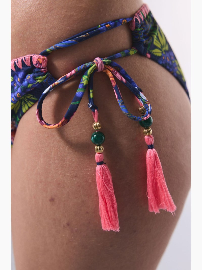Parte de baixo de biquíni floral ciele com detalhe de argola penti Azul-marinho - Kiabi