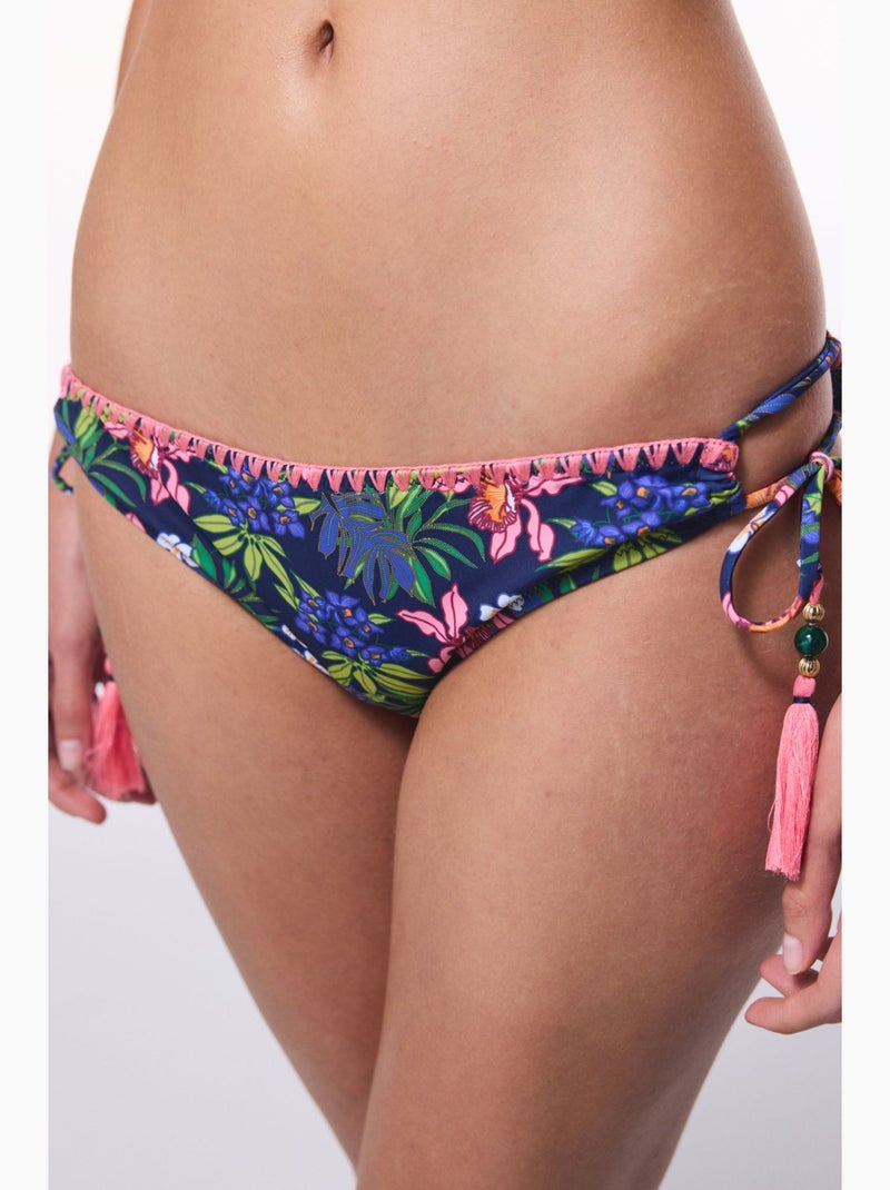 Parte de baixo de biquíni floral ciele com detalhe de argola penti Azul-marinho - Kiabi