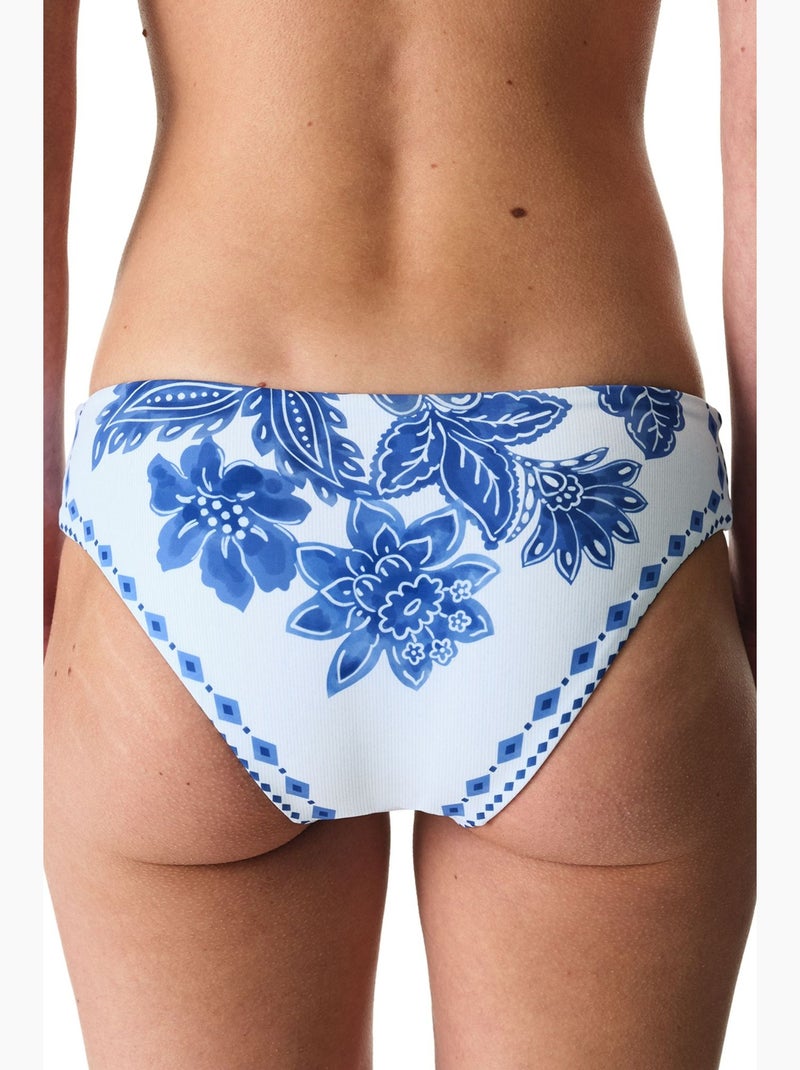 Parte de baixo de biquíni giana floral de cintura média penti Branco Azul - Kiabi