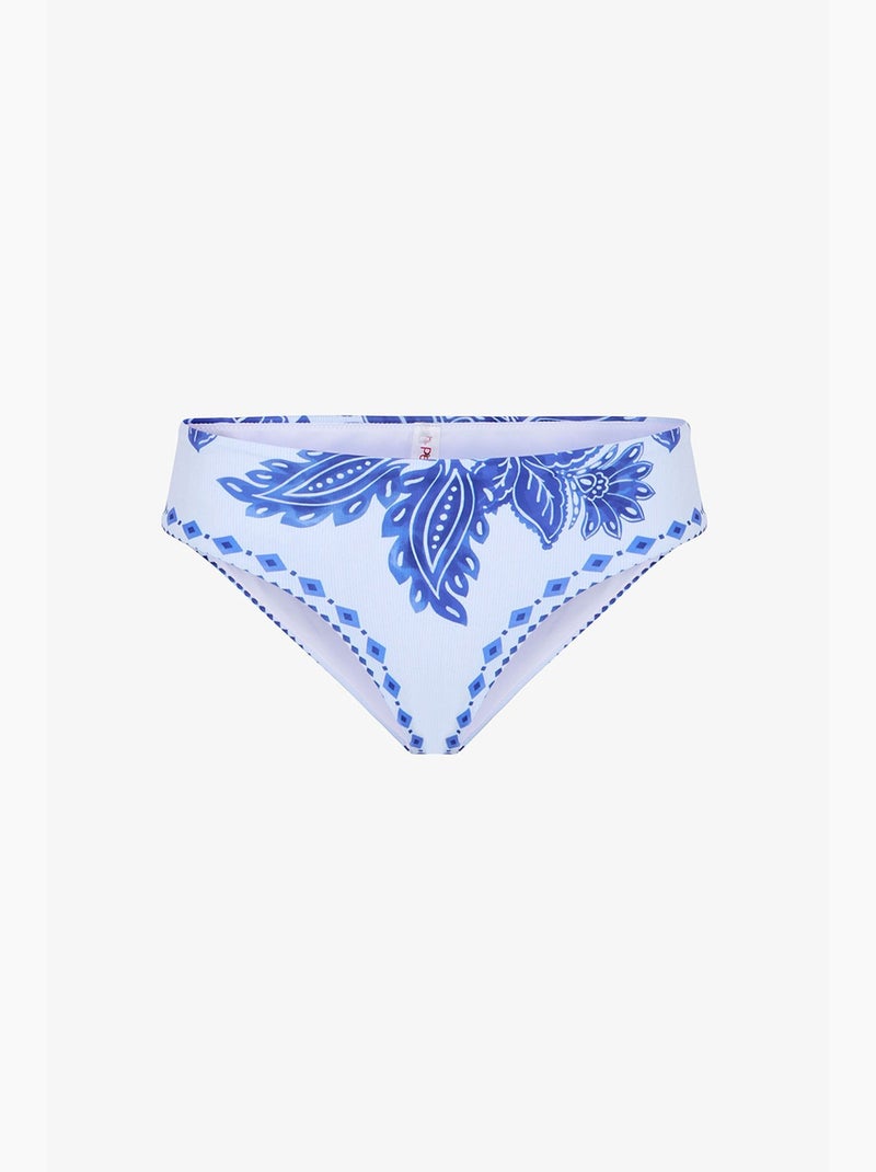 Parte de baixo de biquíni giana floral de cintura média penti Branco Azul - Kiabi