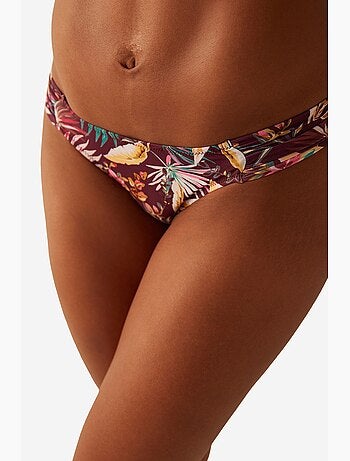 Parte de baixo de biquíni hipkini bali com estampa tropical penti