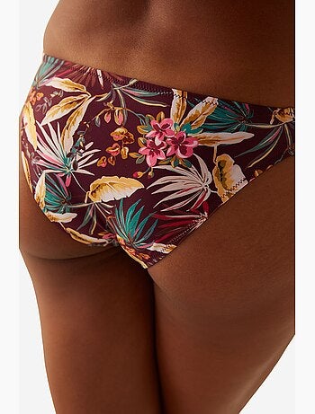 Parte de baixo de biquíni hipkini bali com estampa tropical penti