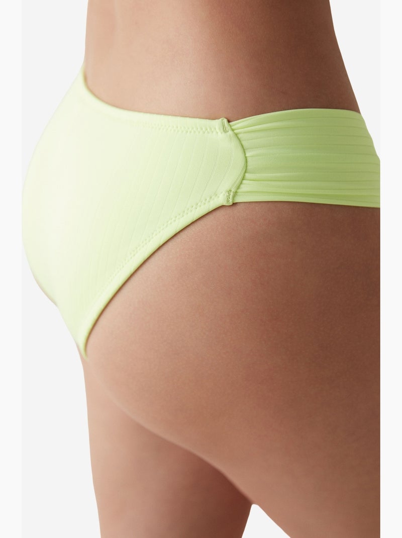 Parte de baixo de biquíni hipster neon lively com detalhe franzido penti Verde tília - Kiabi