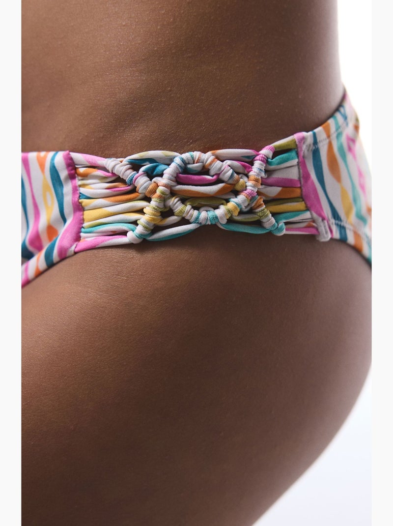 Parte de baixo de biquíni mae às riscas em macramé penti Branco - Kiabi