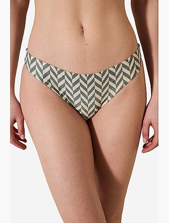 Parte de baixo de biquíni slip em bambu com brilho penti