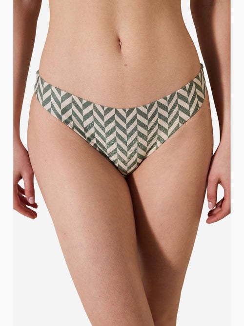 Parte de baixo de biquíni slip em bambu com brilho penti - Kiabi Parte de baixo de biquíni slip em bambu com brilho penti - Kiabi