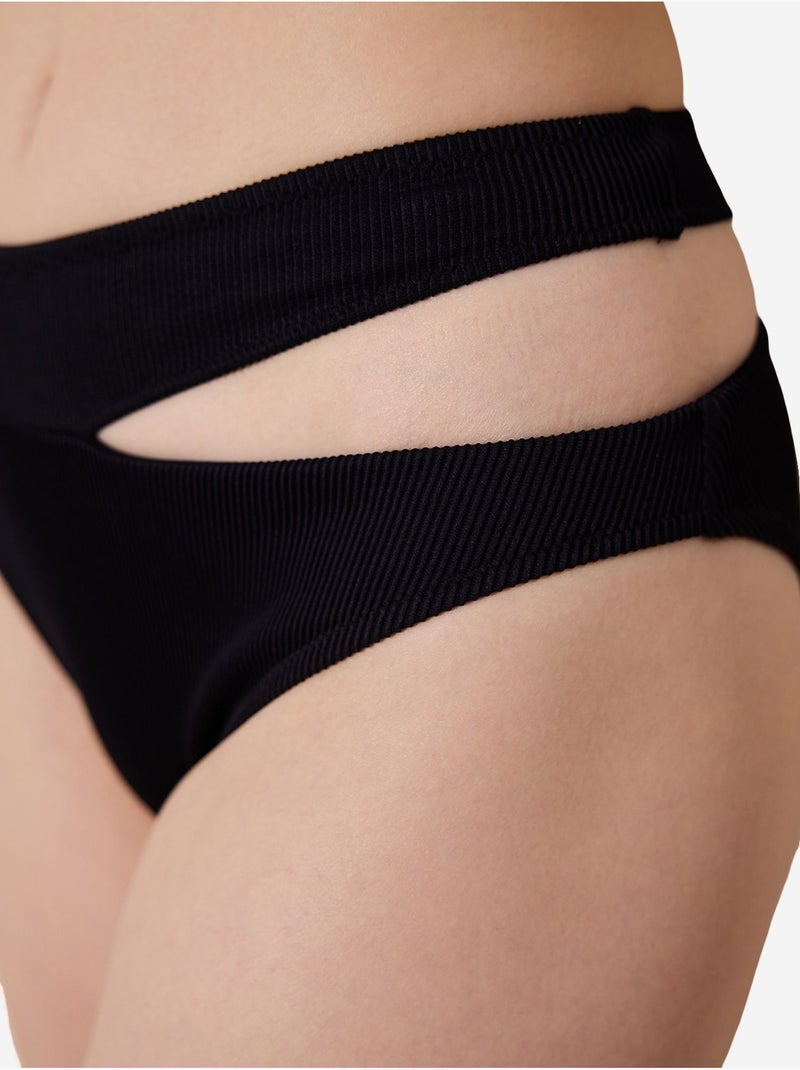 Parte de baixo de biquíni texturizada brigett cut penti Preto - Kiabi