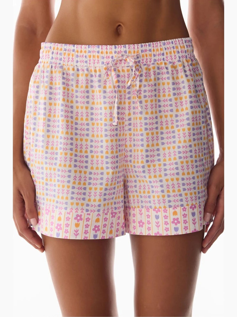 Parte de baixo de pijama curta com estampa floral penti Branco - Kiabi