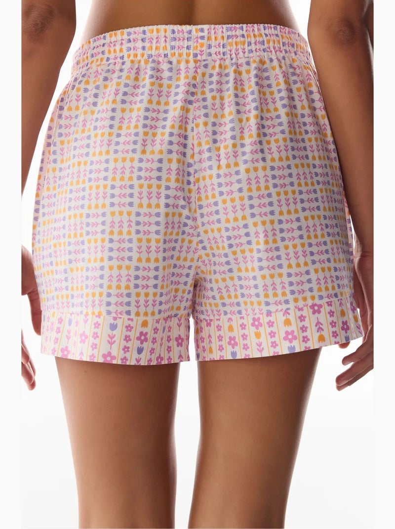 Parte de baixo de pijama curta com estampa floral penti Branco - Kiabi