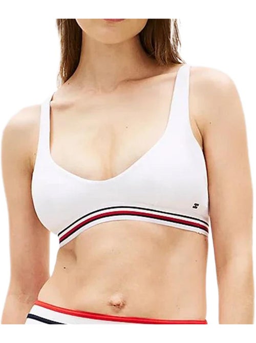 Parte de cima de biquíni branca de mulher tommy hilfiger com riscas - Kiabi