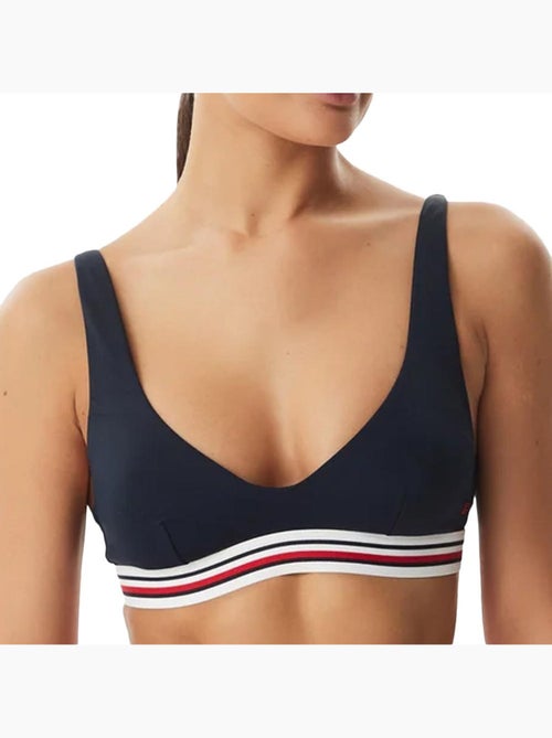 Parte de cima de biquíni de mulher tommy hilfiger com riscas marinho - Kiabi
