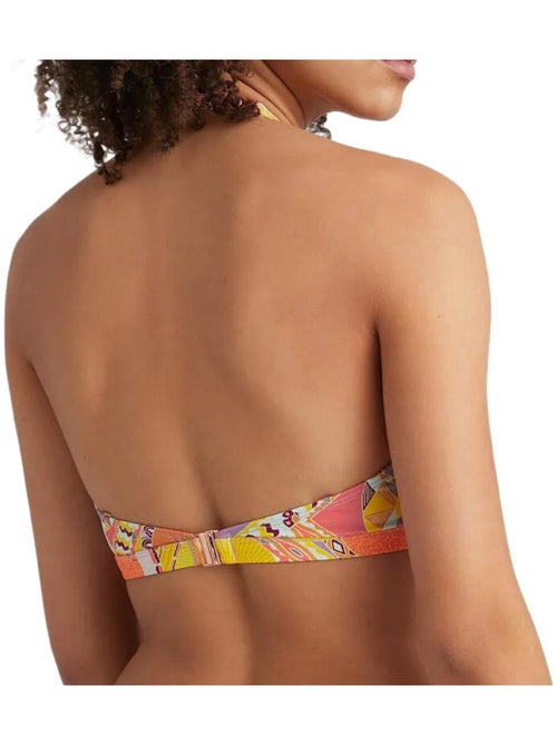 Parte de Cima de Biquíni O'Neill Panama para Mulher em Malva e Amarelo - Kiabi