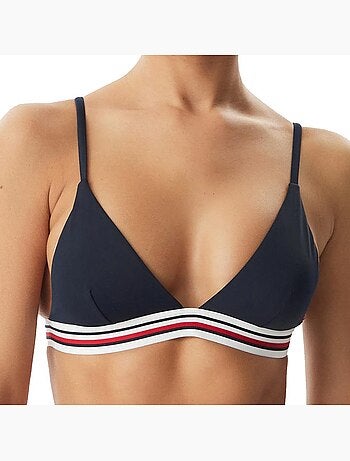 Parte de cima de biquíni triângulo tommy hilfiger marine para mulher