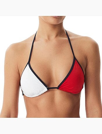 Parte de cima de biquíni triângulo tommy hilfiger para mulher em azul-marinho/branco/vermelho