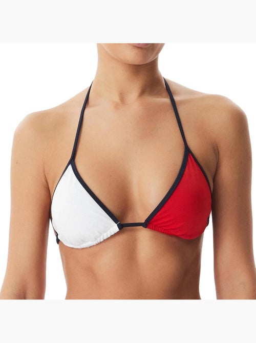 Parte de cima de biquíni triângulo tommy hilfiger para mulher em azul-marinho/branco/vermelho - Kiabi