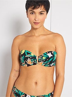 Parte de cima de fato de banho em faixa com capas - Kiabi