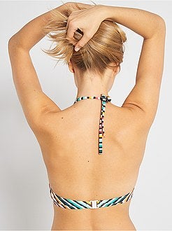 Parte de cima de fato de banho em triângulo às riscas - Kiabi