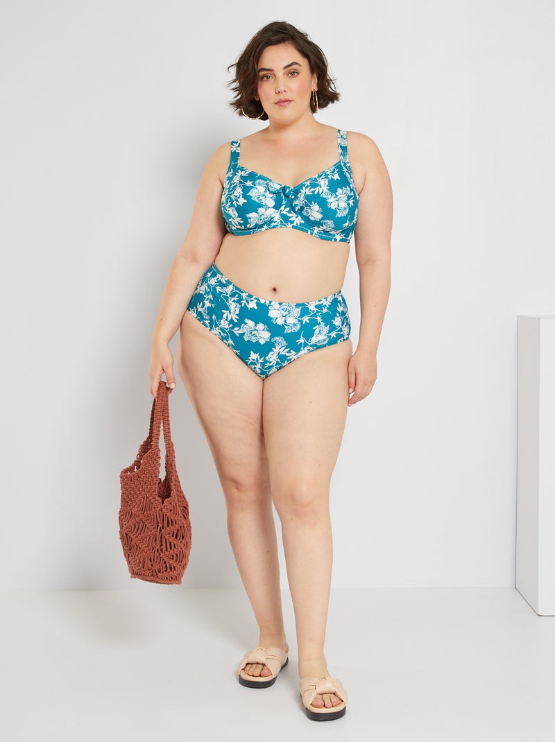 Parte de cima de fato de banho estampada AZUL - Kiabi