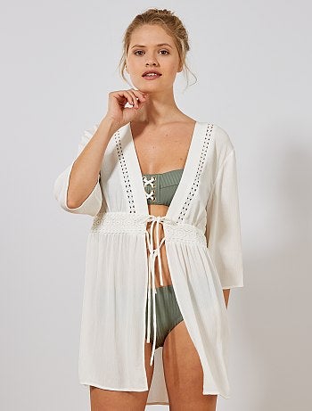 Parte de cima de fato de banho nervurada em forma de caicai - Kiabi