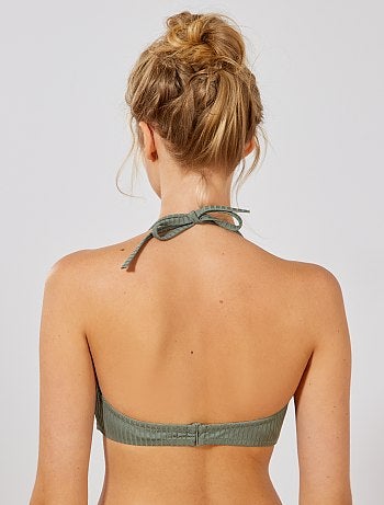 Parte de cima de fato de banho nervurada em forma de caicai - Kiabi