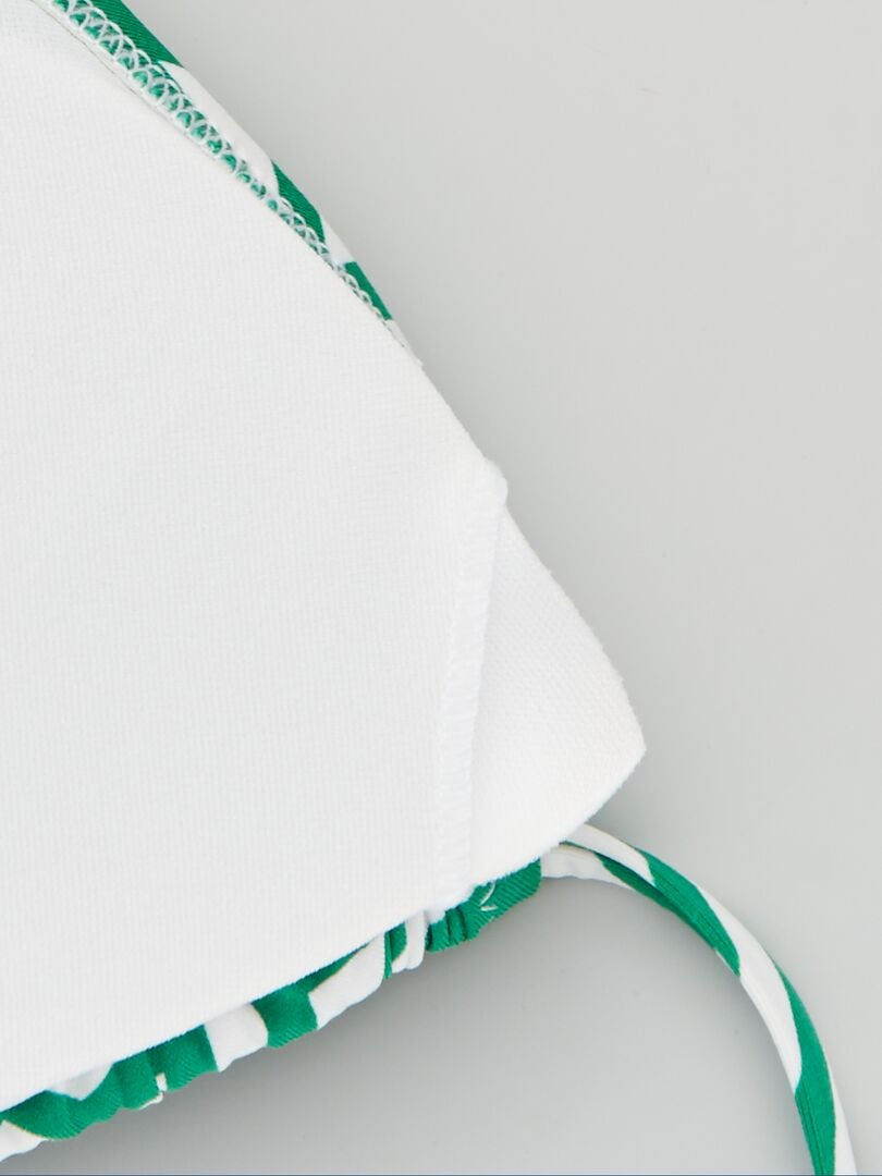 Parte de cima de fato de banho triângulo estampado BRANCO - Kiabi
