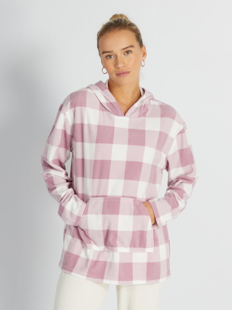 Parte de cima de pijama em flanela BRANCO - Kiabi