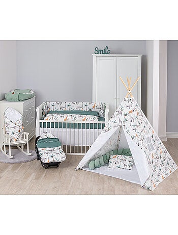 Parure de cama bebê reversível em gaze de algodão | sevira kids