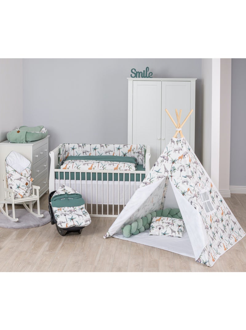 Parure de cama bebê reversível em gaze de algodão | sevira kids Verde - Kiabi