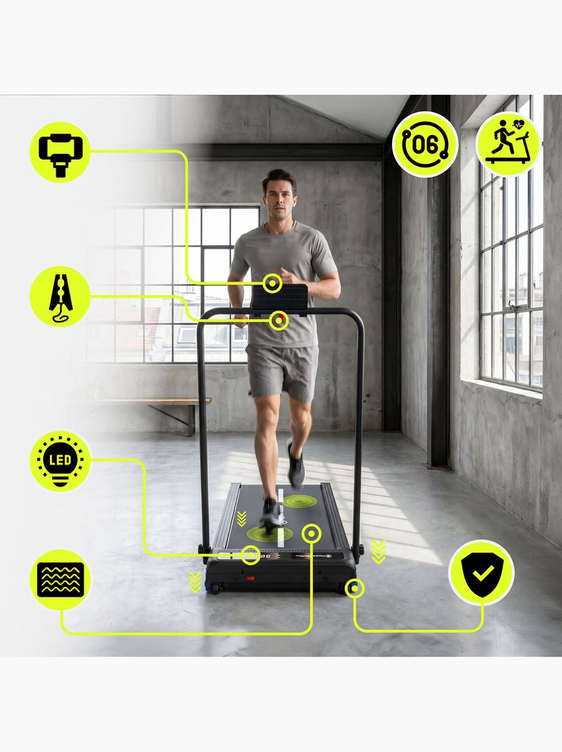 Passadeira de caminhada e corrida motorizada 2 em 1 walkpad hypermotion até 10 km/h Preto - Kiabi