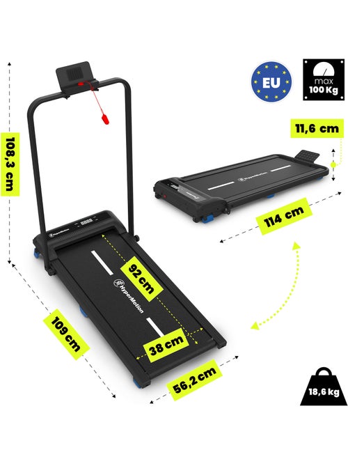 Passadeira de caminhada e corrida motorizada 2 em 1 walkpad hypermotion até 10 km/h - Kiabi Passadeira de caminhada e corrida motorizada 2 em 1 walkpad hypermotion até 10 km/h - Kiabi