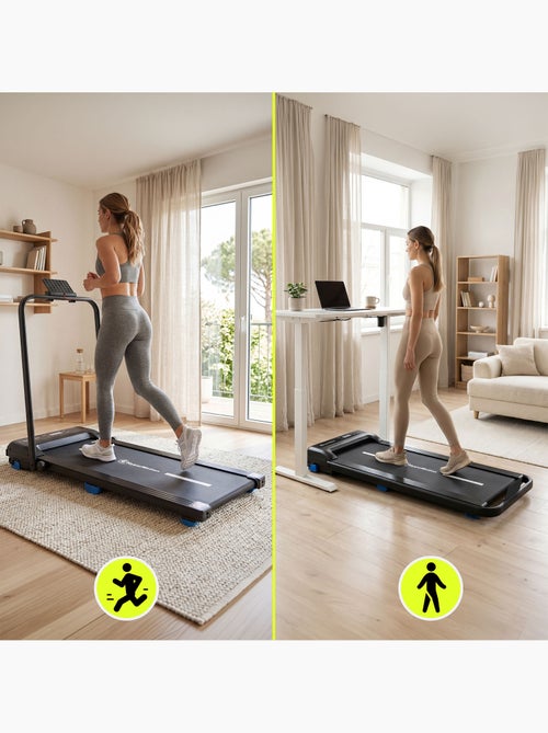 Passadeira de caminhada e corrida motorizada 2 em 1 walkpad hypermotion até 10 km/h - Kiabi Passadeira de caminhada e corrida motorizada 2 em 1 walkpad hypermotion até 10 km/h - Kiabi