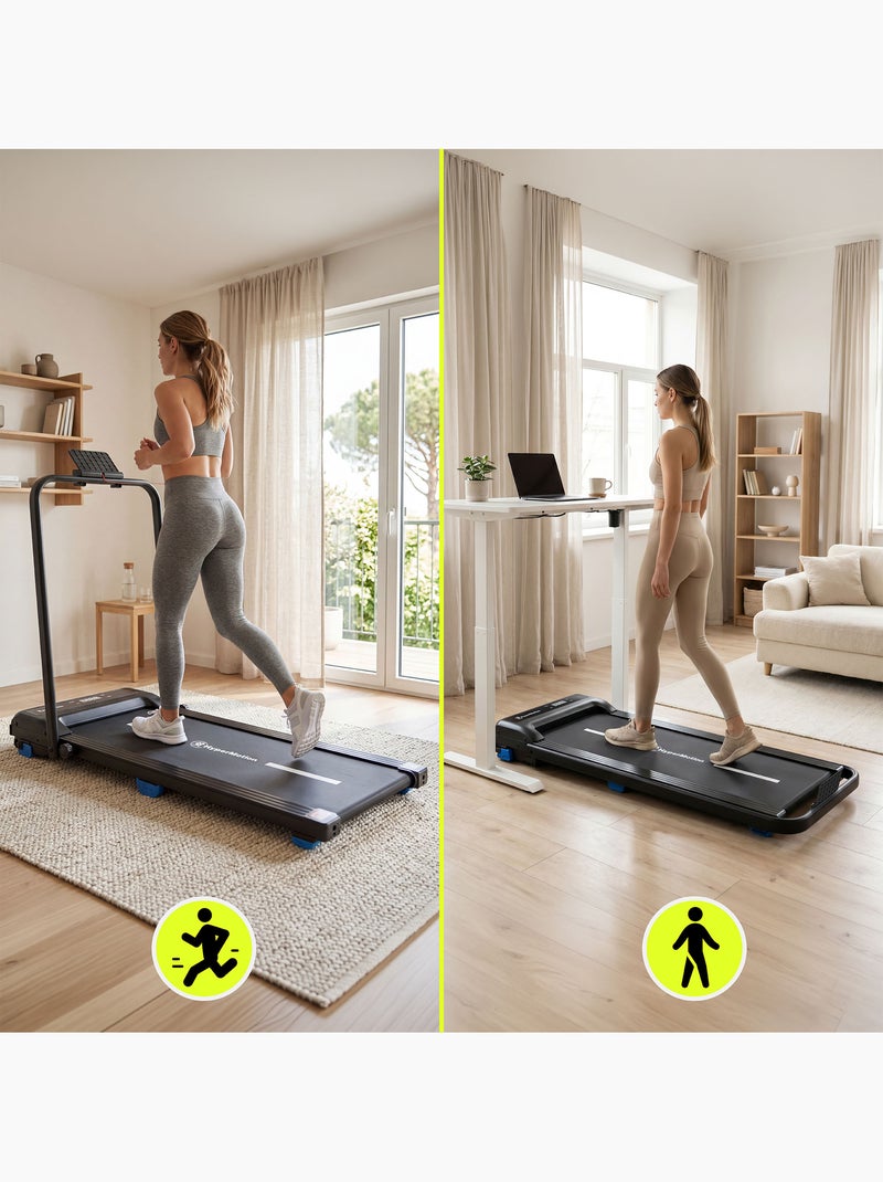 Passadeira de caminhada e corrida motorizada 2 em 1 walkpad hypermotion até 10 km/h Preto - Kiabi