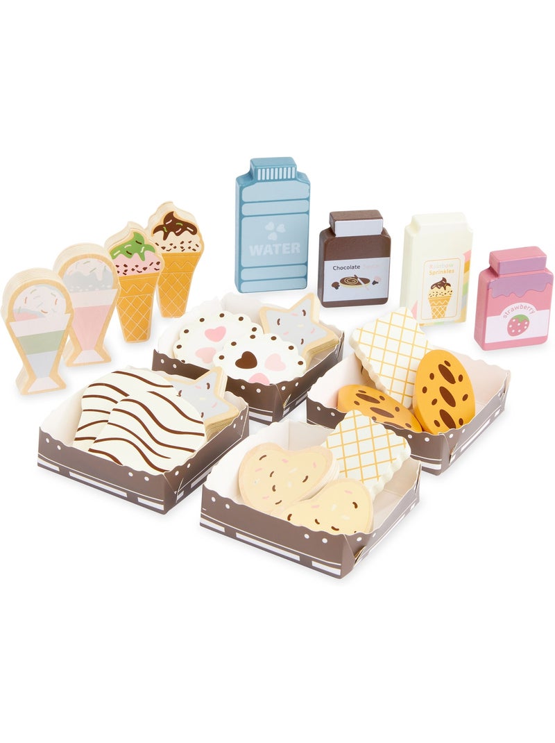 Pastelaria brinquedo madeira dobravel 30x22cm 24 pcs gelados bolos mamabrum N/D - Kiabi