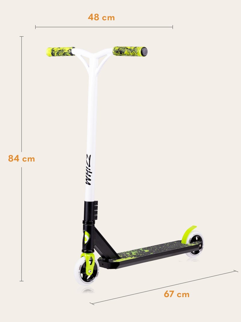 Patinete acrobático - LIONELO Whizz - Guiador largo - Rolamentos ABEC-9 - Preto Verde - Kiabi