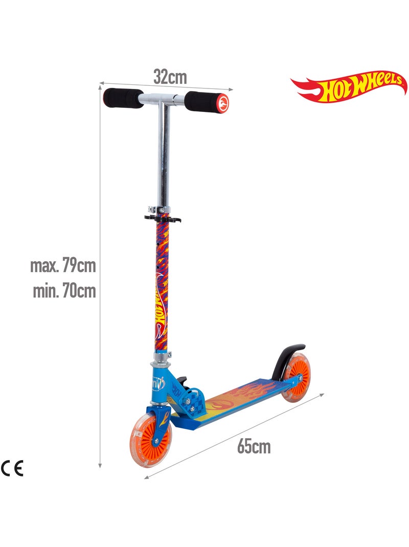 Patinete dobrável e ajustável com 2 rodas iluminadas e freio traseiro - hot wheels N/D - Kiabi