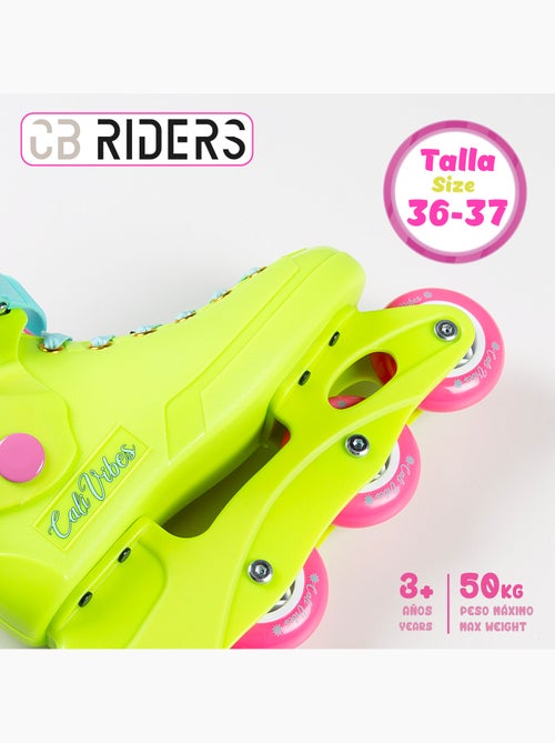 Patins em linha amarelo neon t. 36-37 cb riders - Kiabi