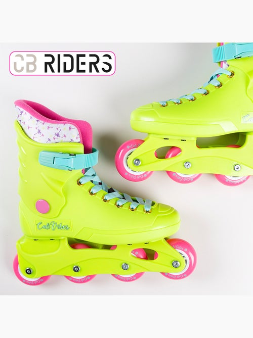 Patins em linha amarelo neon t. 36-37 cb riders - Kiabi