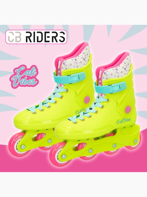Patins em linha amarelo neon t. 38-39 cb riders - Kiabi