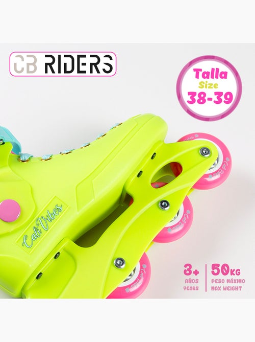 Patins em linha amarelo neon t. 38-39 cb riders - Kiabi