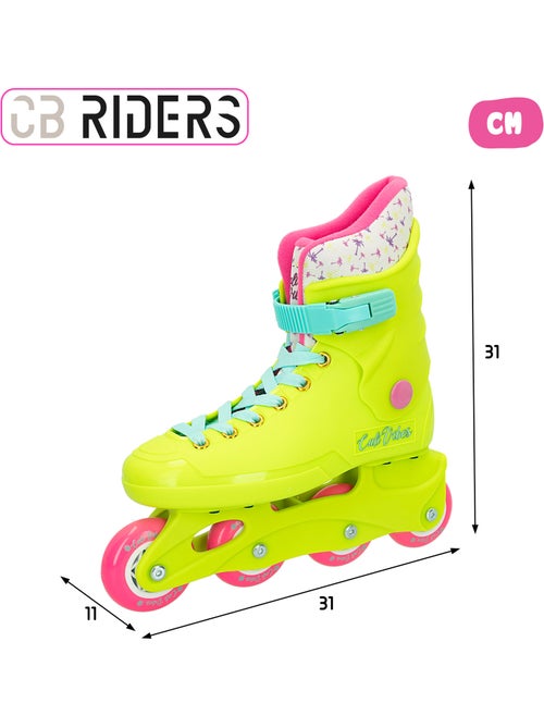 Patins em linha amarelo neon t. 38-39 cb riders - Kiabi