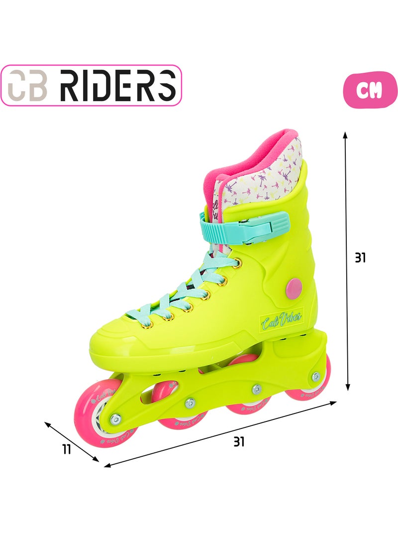 Patins em linha amarelo neon t. 38-39 cb riders N/D - Kiabi