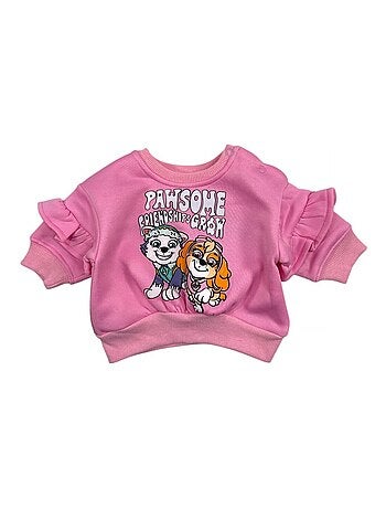 Paw patrol - conjunto de camisola e calças estampadas com folhos