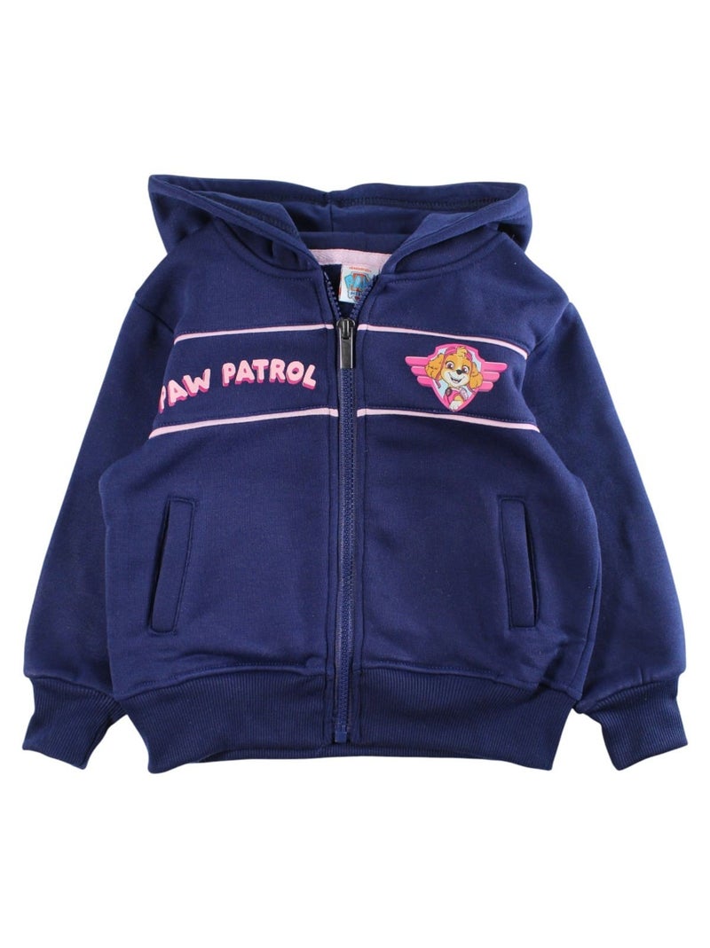 Paw Patrol - Conjunto fato de treino menina casaco com capuz e calças estampado Azul-marinho - Kiabi