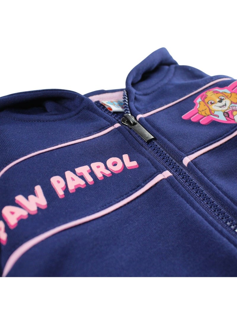 Paw Patrol - Conjunto fato de treino menina casaco com capuz e calças estampado Azul-marinho - Kiabi