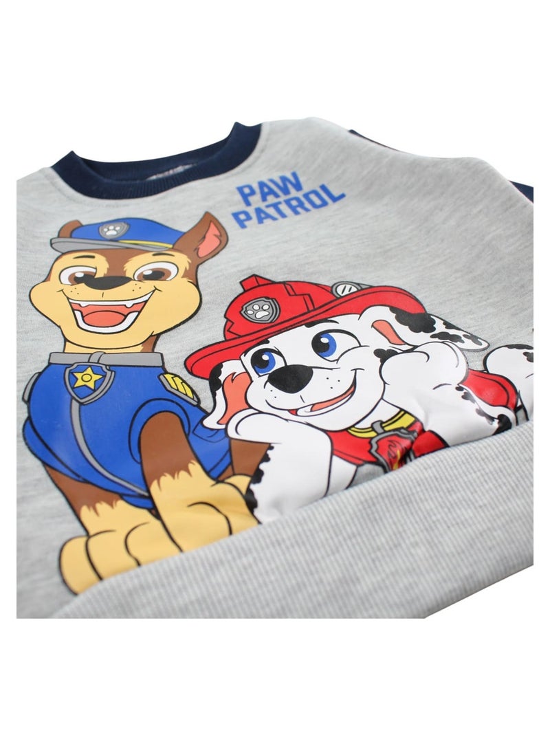 Paw Patrol - Conjunto fato de treino menino sweat e calças estampado Cinza - Kiabi
