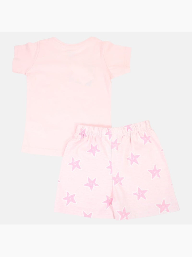 Paw Patrol - Conjunto t-shirt e calção menina estampado Rosa - Kiabi