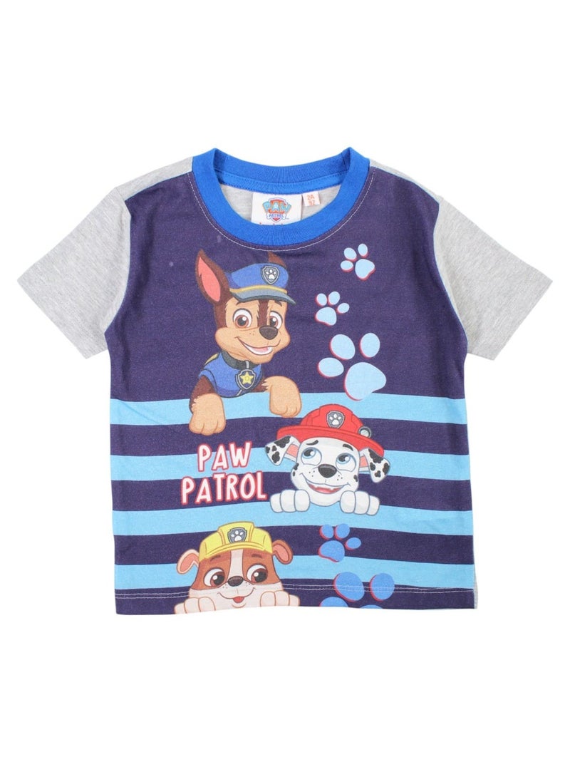 Paw Patrol - Conjunto t-shirt manga curta e calção criança estampado Azul-marinho - Kiabi
