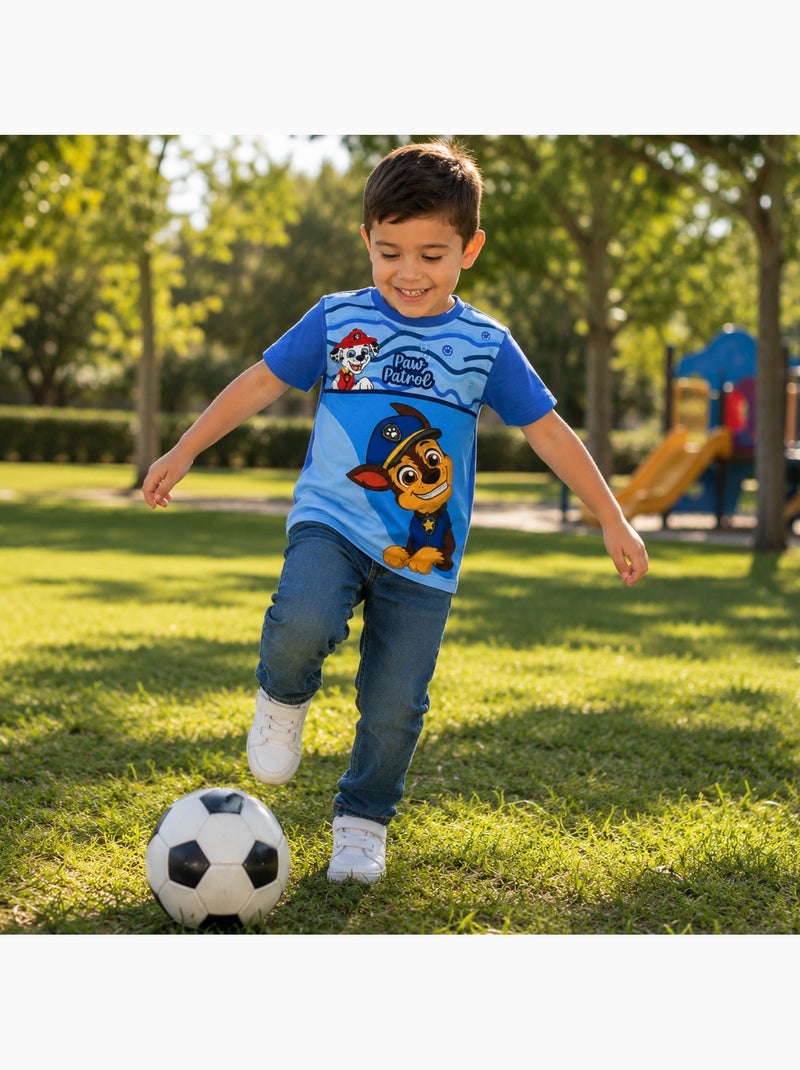 Paw Patrol - T-shirt manga curta criança estampada Azul - Kiabi